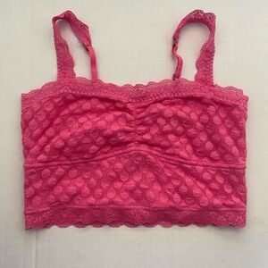 Abercrombie Kids XL hot pink bralette with polka dot motif EUC